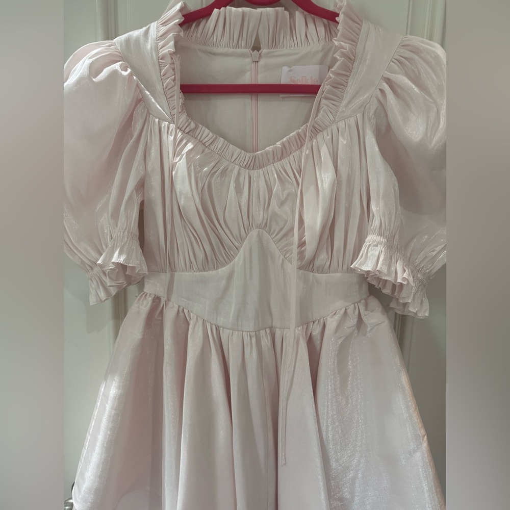 Selkie Pink Puff Sleeve Dress - Picture 5 of 7